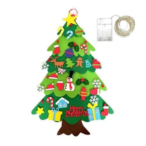 Christmas Felt Tree for Kids with LED Lights