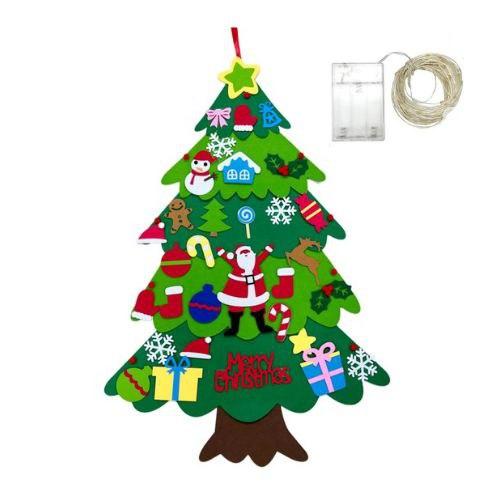 Christmas Felt Tree for Kids with LED Lights