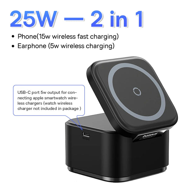 2-in-1 Wireless Fast Charger 25W + 30W Adapter