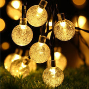 SparkleGlow Solar Christmas Orbs 12-meter