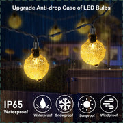 SparkleGlow Solar Christmas Orbs 12-meter